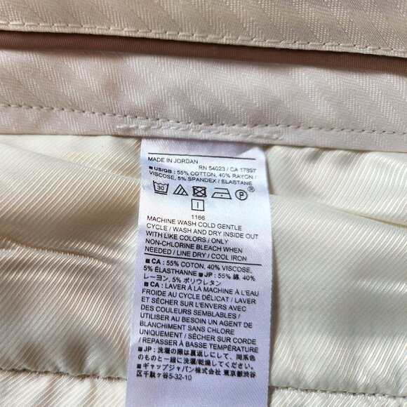 Banana Republic Houndstooth Sloan Stretch Pants Tan Brown & Cream Sz 16 - Picture 10 of 10